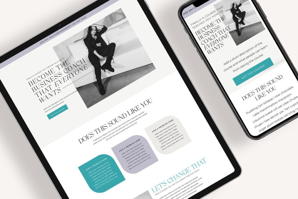 Showit sales pages template