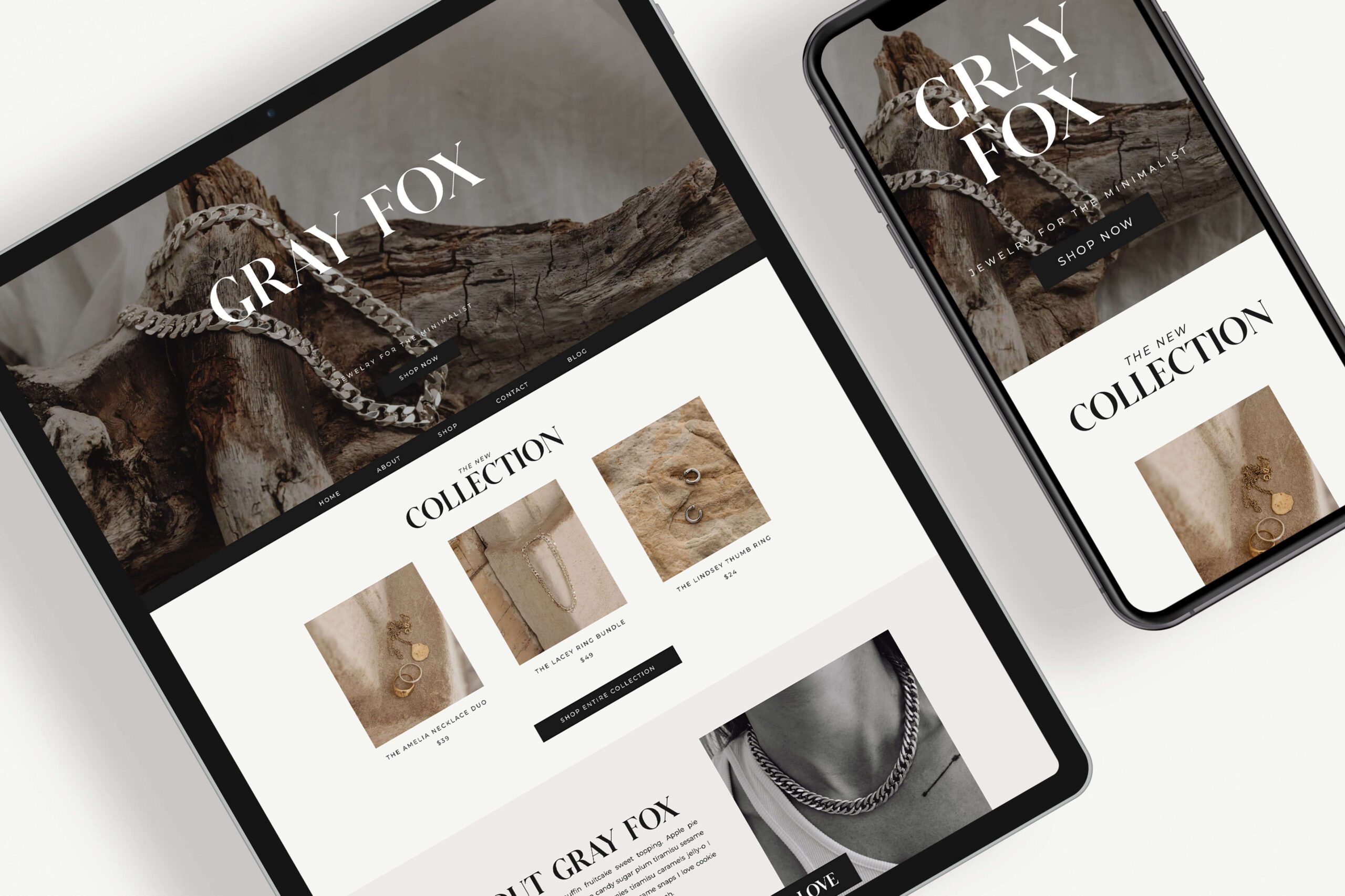 Gray Fox Showit website template for small businesses