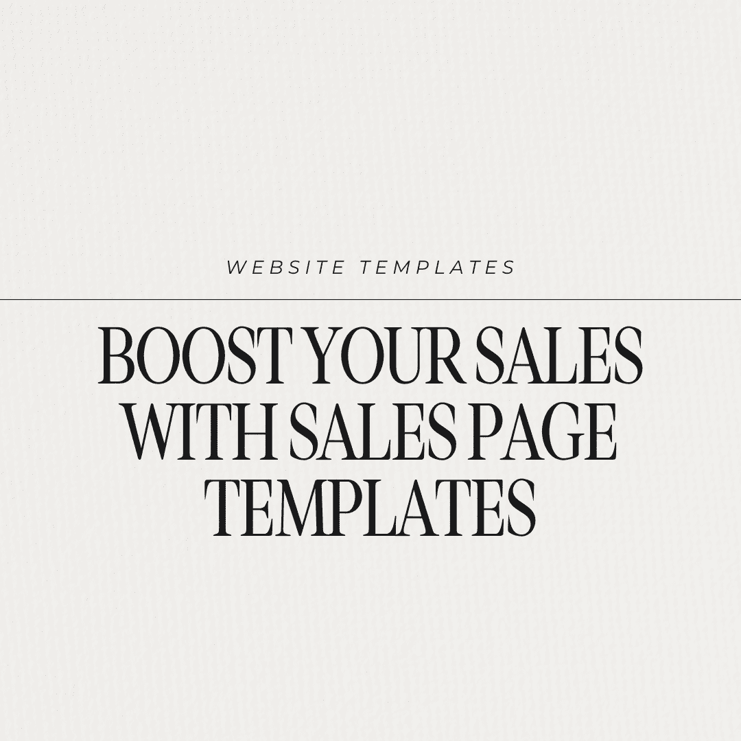 Boost your sales with sales page website templates, showit sales page templates