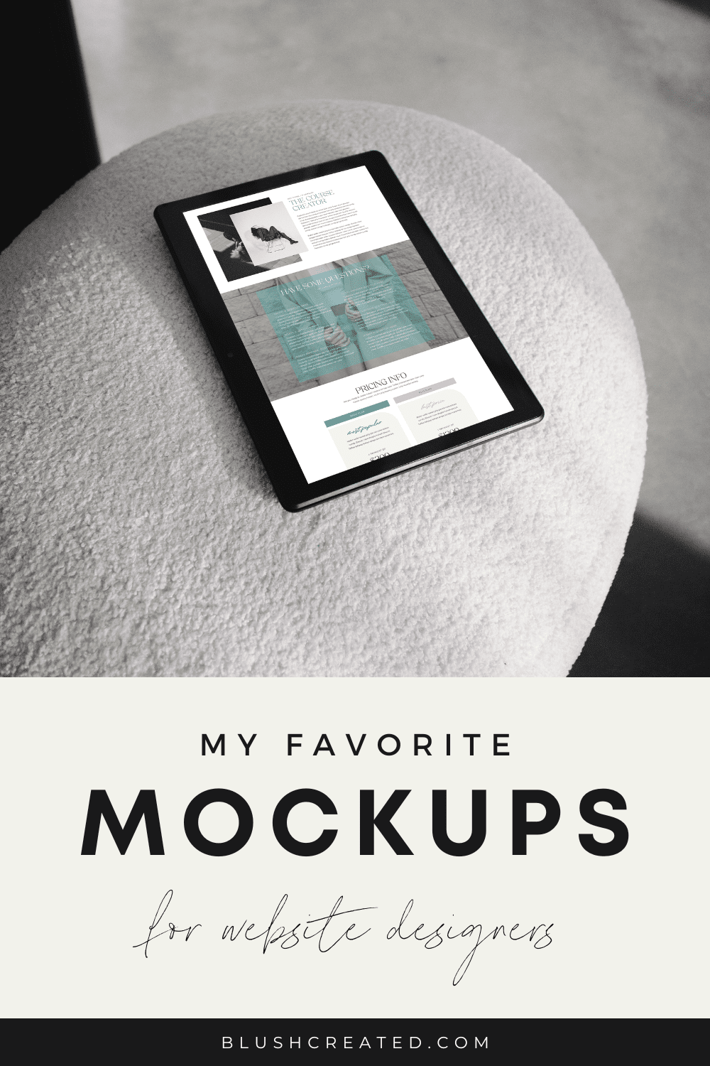Aesthetic mockups for website design