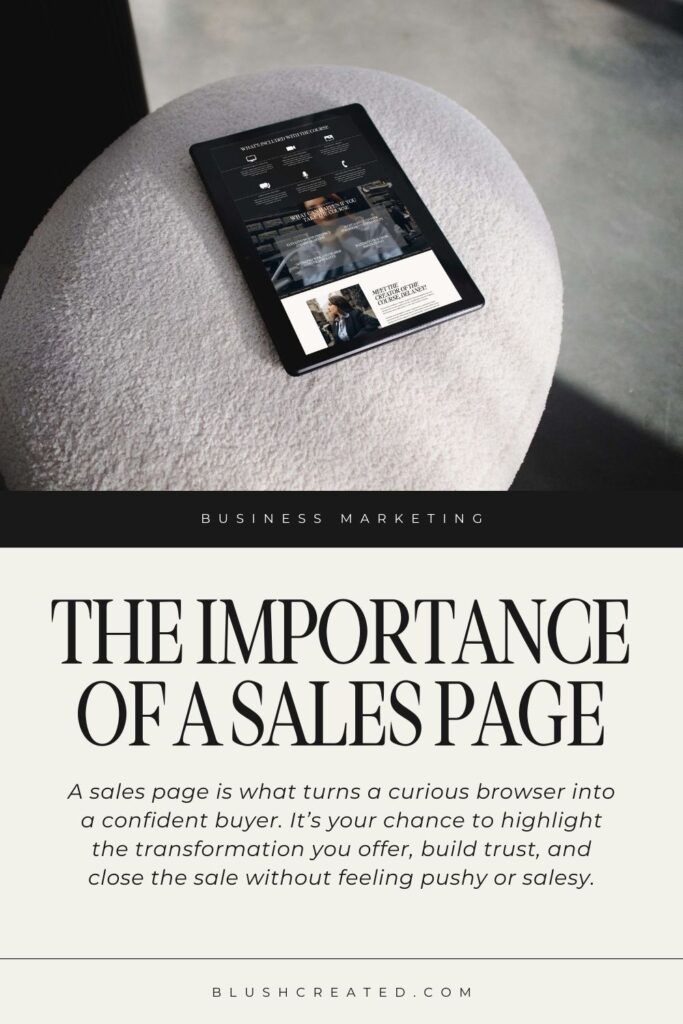 The importance of using a sales page